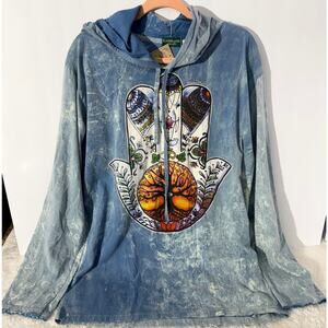 Kathmandu Imports Tree of Life Tie Dye Hoodie XL NWT Boho Handmade